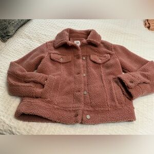 GAP Teddy Jean jacket in a pretty rose Xs